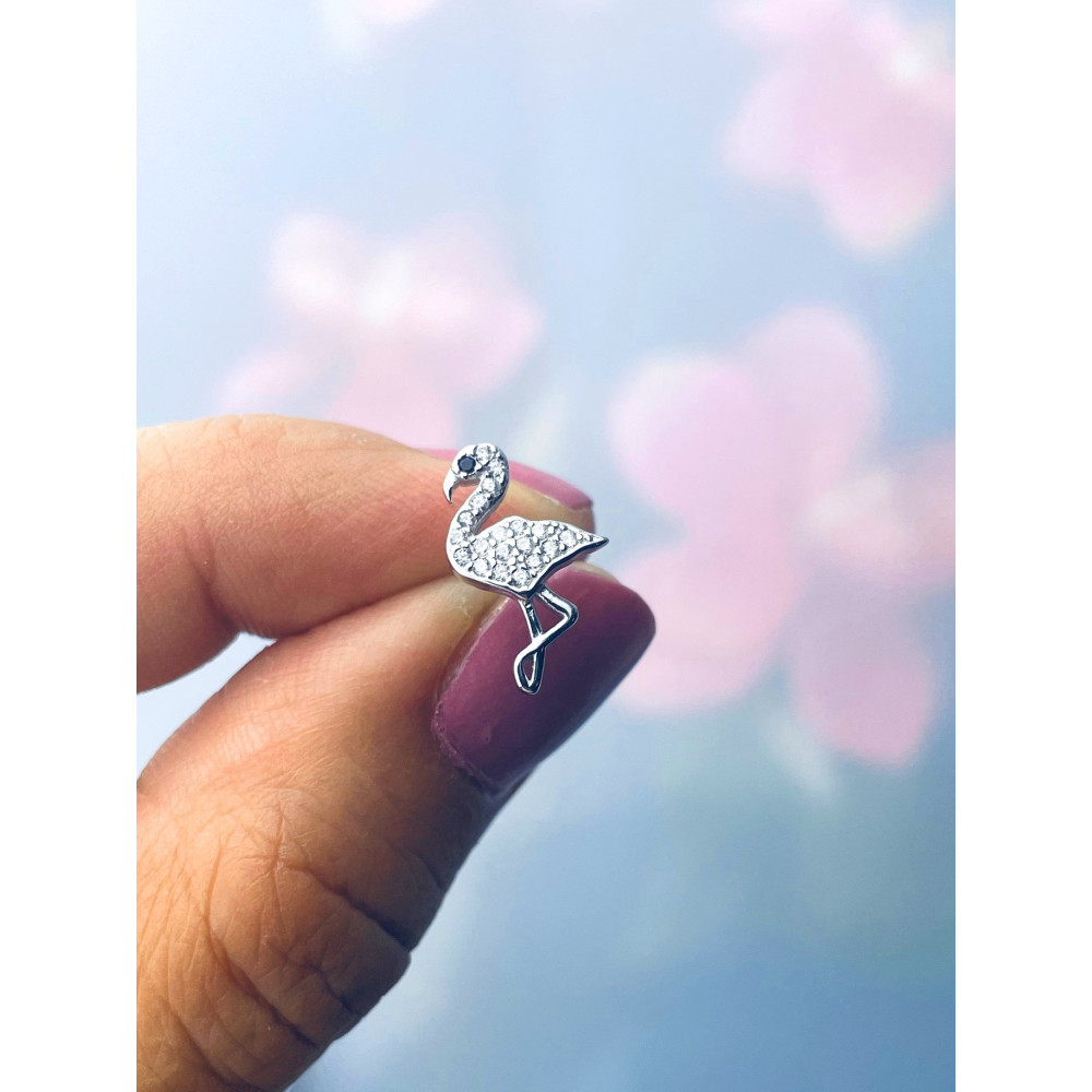 Flamingo 925 Silber Ohrringe mit Zirkonia