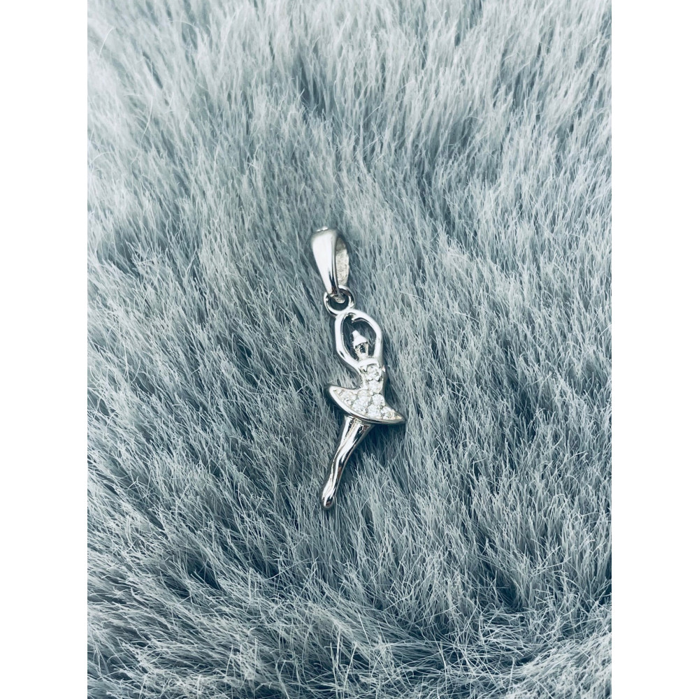 Ballerina 925 Silber Damen Medaillon Anhänger mit Zirkonia