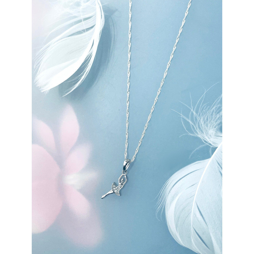 Ballerina 925 Silber Damen Medaillon Anhänger mit Zirkonia