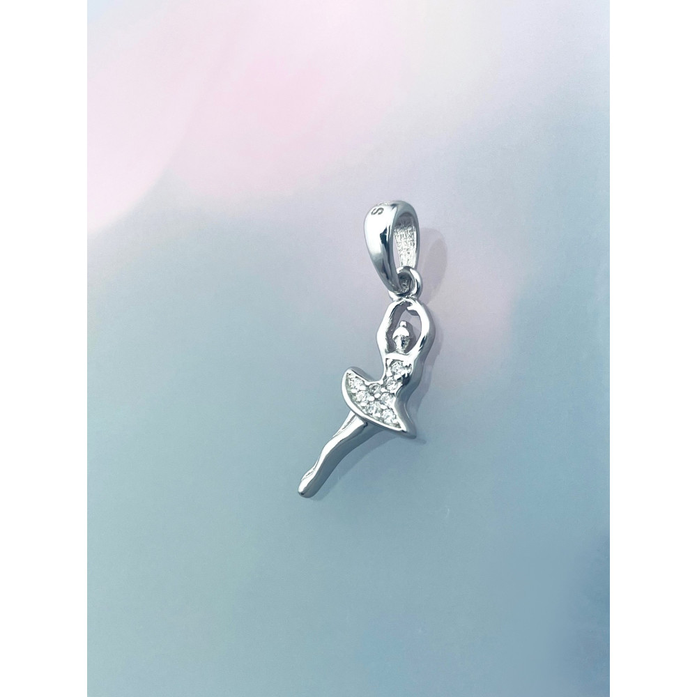 Ballerina 925 Silber Damen Medaillon Anhänger mit Zirkonia