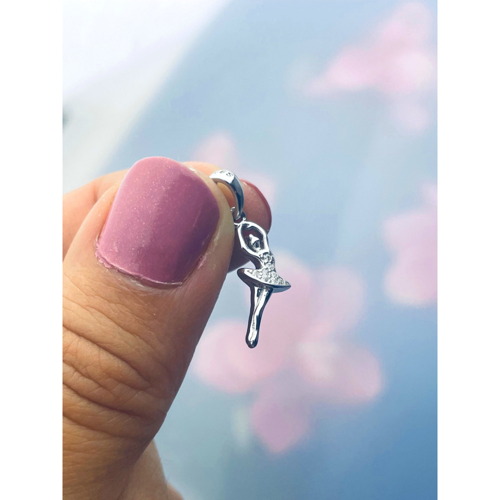 Ballerina 925 Silber Damen Medaillon Anhänger mit Zirkonia