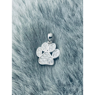 Hundepfote 925 Silber Damen Medaillon Anhänger mit Zirkonia