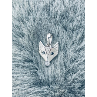 Fuchs 925 Silber Damen Medaillon Anhänger mit Zirkonia und Onyx