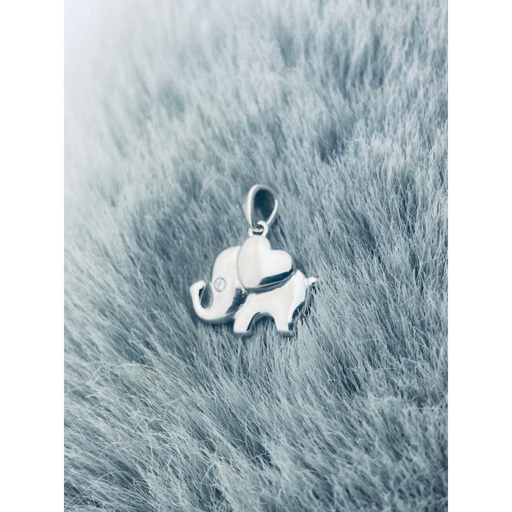 Elefant 925 Silber Damen Medaillon Anhänger mit Zirkonia