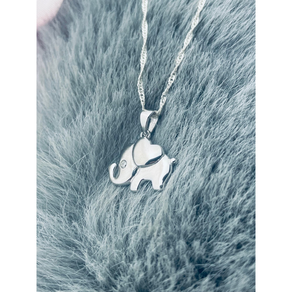 Elefant 925 Silber Damen Medaillon Anhänger mit Zirkonia