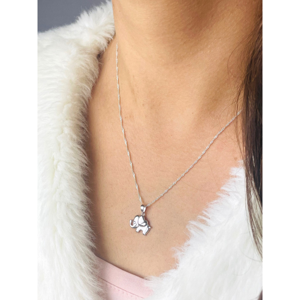 Elefant 925 Silber Damen Medaillon Anhänger mit Zirkonia