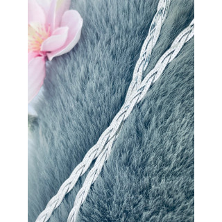 Srebrny naszyjnik pleciony tasiemka warkocz