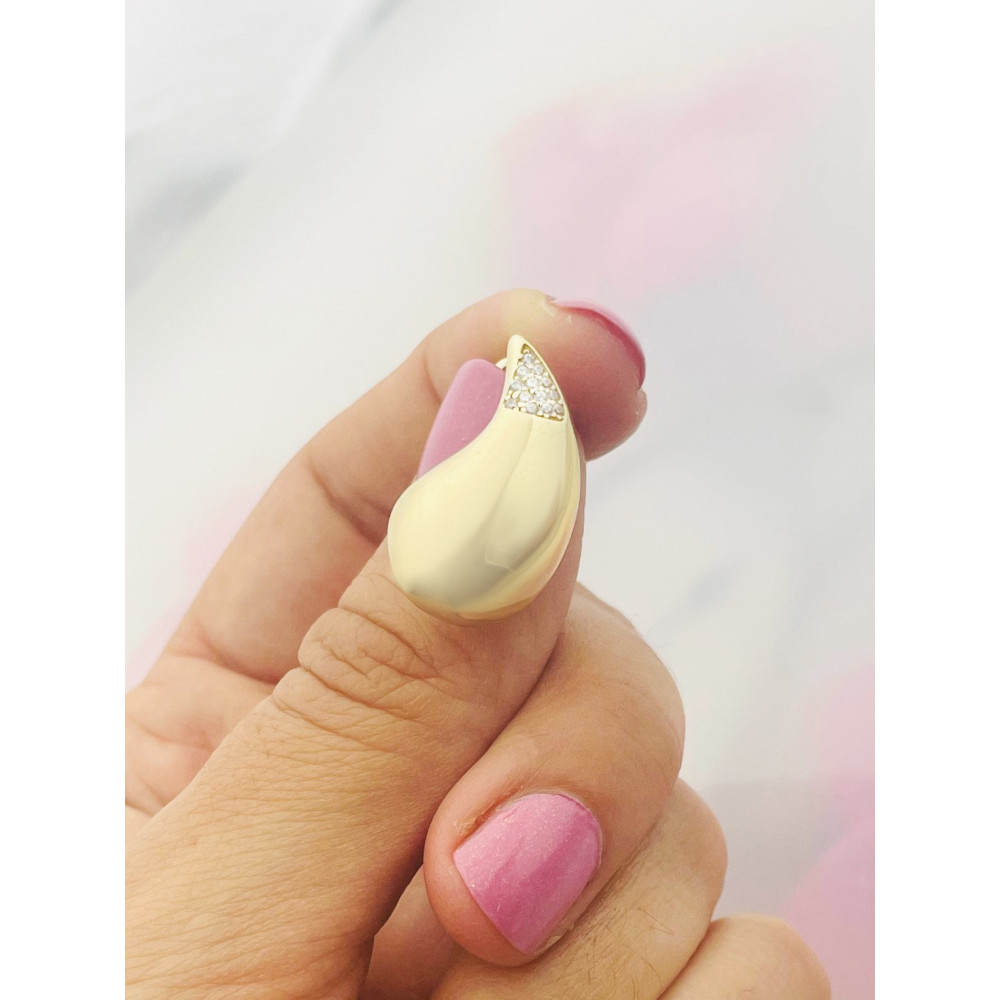 copy of Złote kolczyki kuleczki z cyrkoniami dwukolorowe