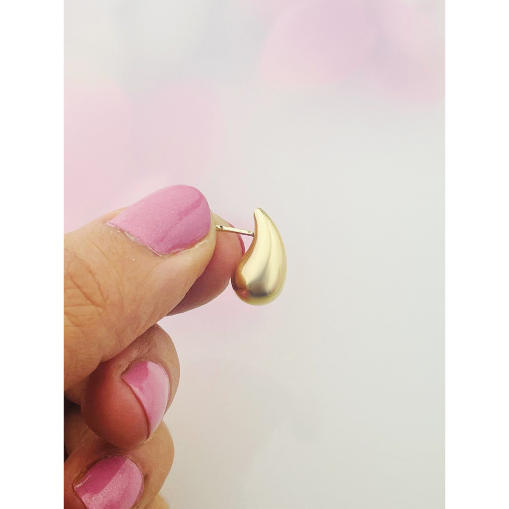 Träne Gold Ohrringe Ohrhänger Ohrstecker Ohrschmuck Paar Gelbgold 585er 14KT