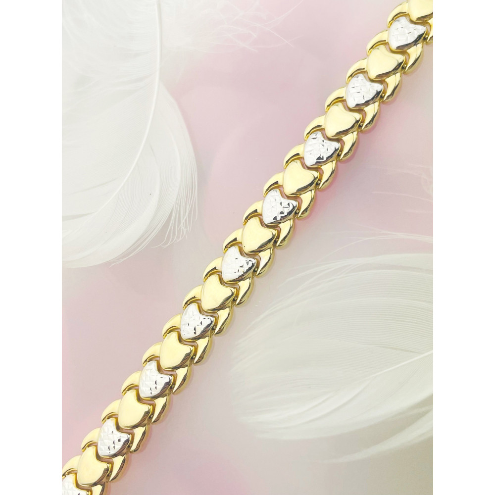 copy of Złota bransoletka z zawieszkami serce