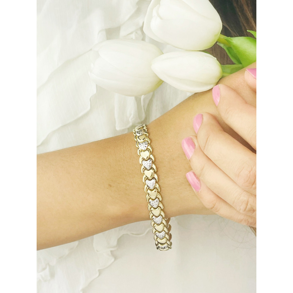 Herz Damen Goldarmband Armband Armkette Gelbgold 585er 14KT