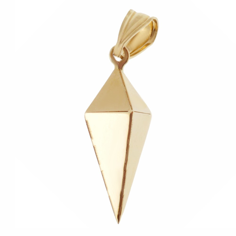 Złota zawieszka wisiorek piramidka ośmiościan