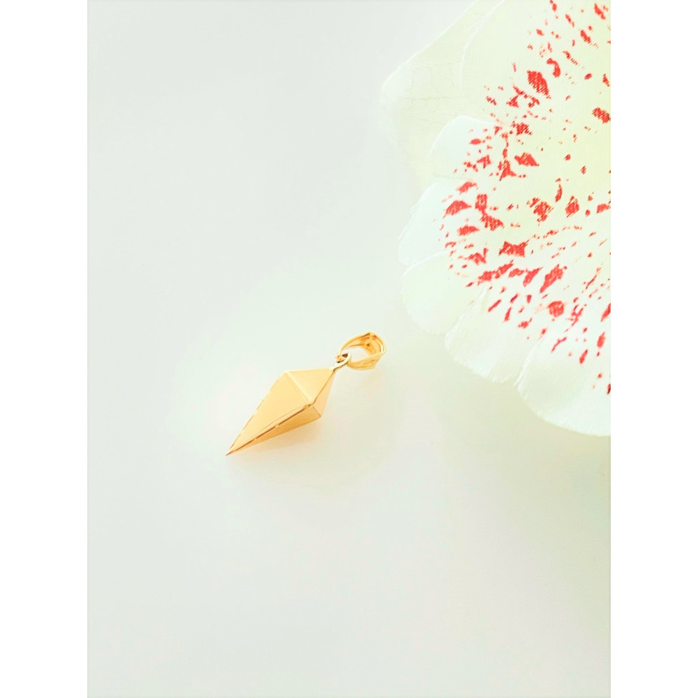 Złota zawieszka wisiorek piramidka ośmiościan