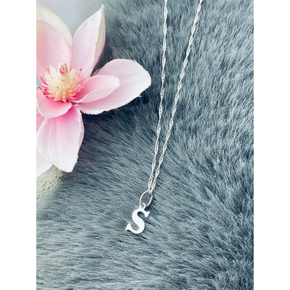 925 Silber Anhänger Buchstabe S Kettenanhänger Singapore Magic