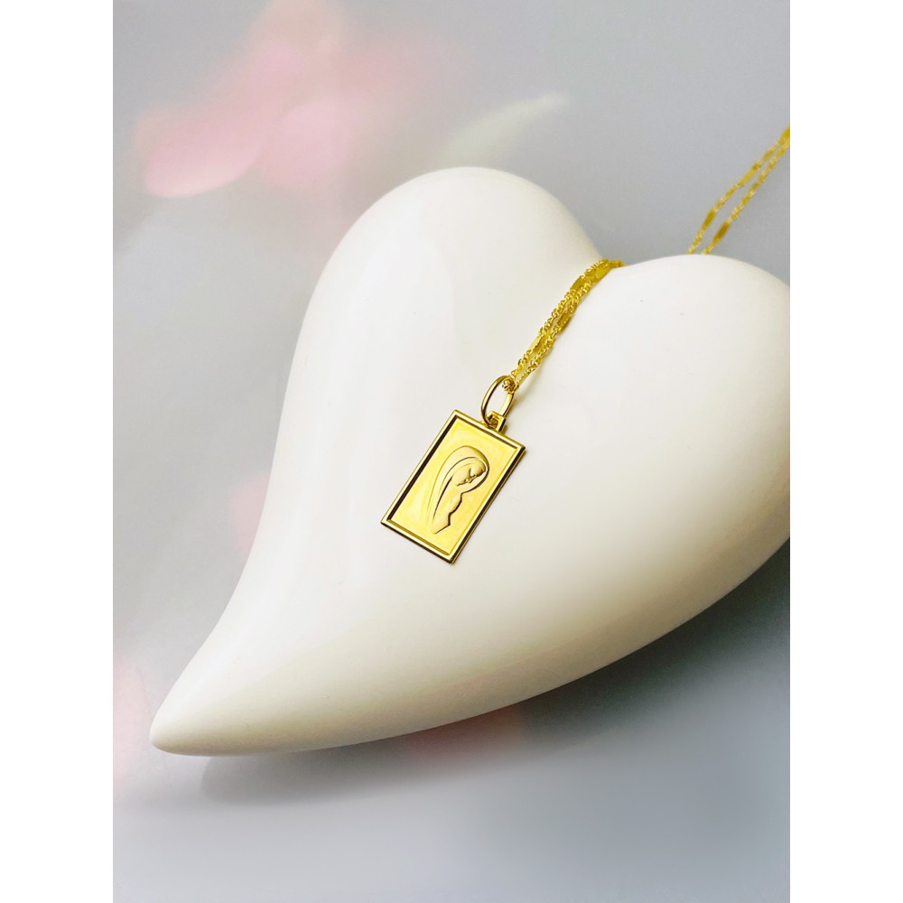 Złoty Medalik Zawieszka Matka Boska Fatimska