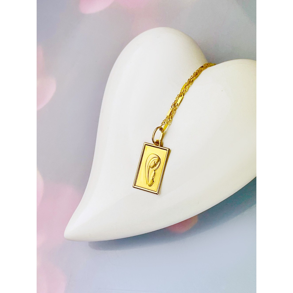 Złoty Medalik Zawieszka Matka Boska Fatimska