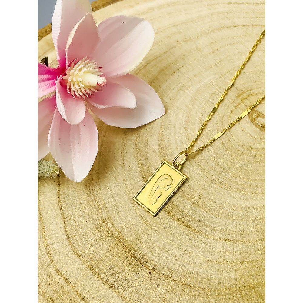 Złoty Medalik Zawieszka Matka Boska Fatimska