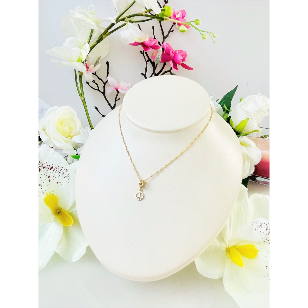 Anhänger Kettenanhänger Peace Zeichen Friedenszeichen Einhänger Charms Gelbgold