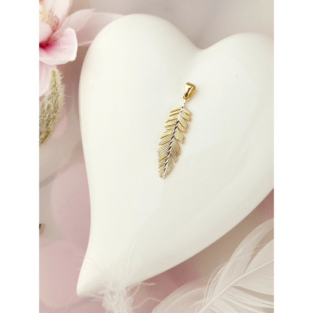 Anhänger Feder Gelbgold Goldanhänger 585er 14KT