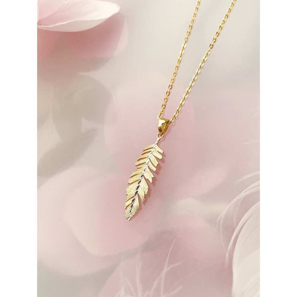 Anhänger Feder Gelbgold Goldanhänger 585er 14KT