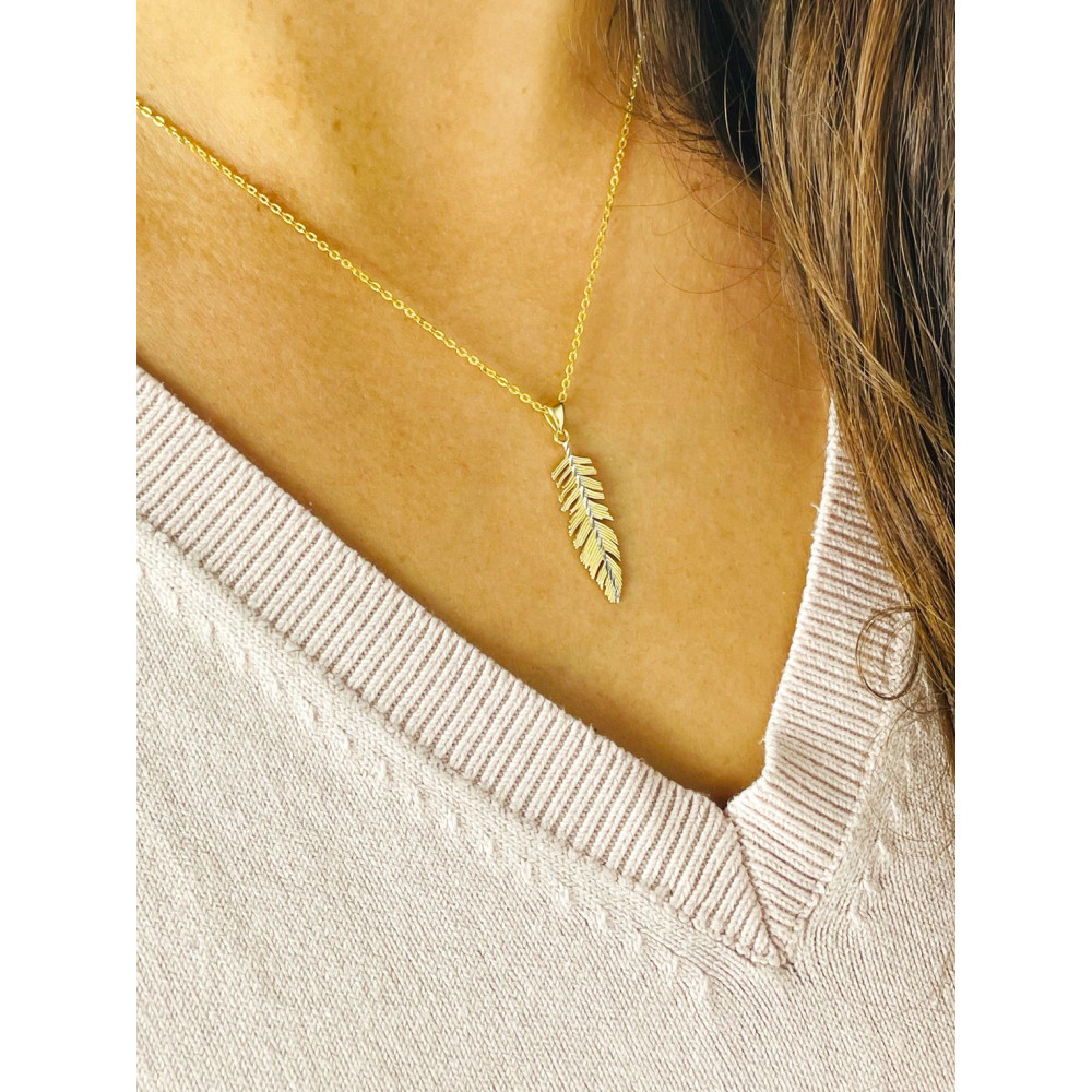 Anhänger Feder Gelbgold Goldanhänger 585er 14KT