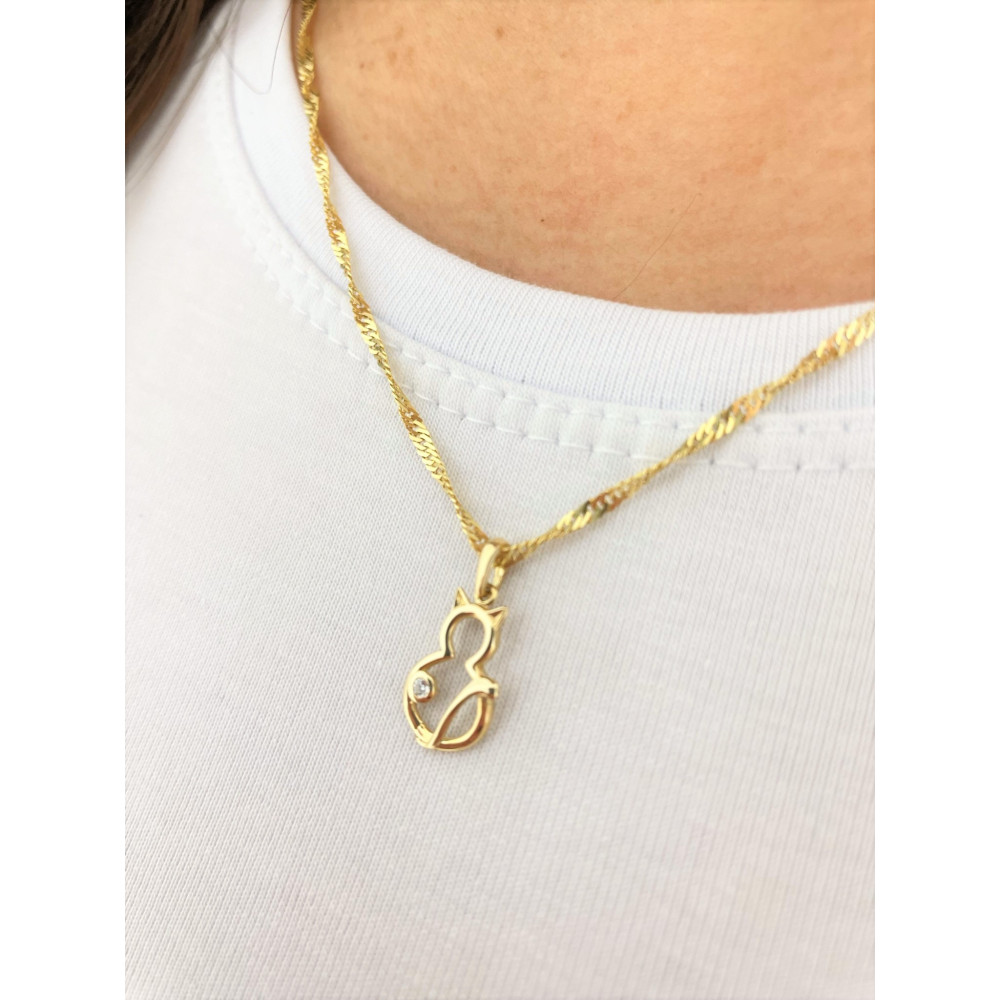 copy of Złoty wisiorek zawieszka rozeta ażurowa