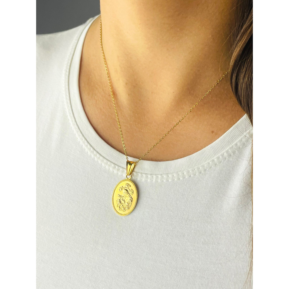 Złoty Medalik Zawieszka Święta Rita Chrzest Komunia