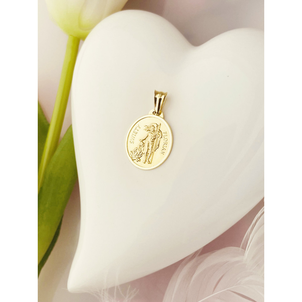 Anhänger St. Florian Goldanhänger Erstkommunion 585er 14KT