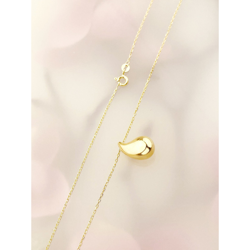 Träne Halskette goldenes mit Zirkonia Halsband Gelbgold 585er 14KT