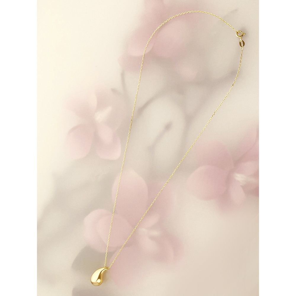 Träne Halskette goldenes mit Zirkonia Halsband Gelbgold 585er 14KT