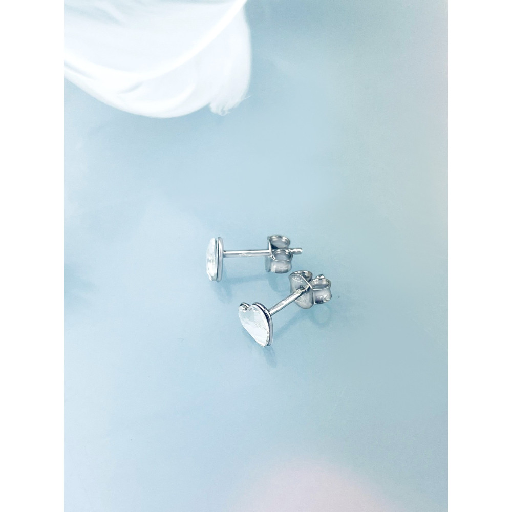 Herz 925 Silber Ohrringe mit Zirkonia