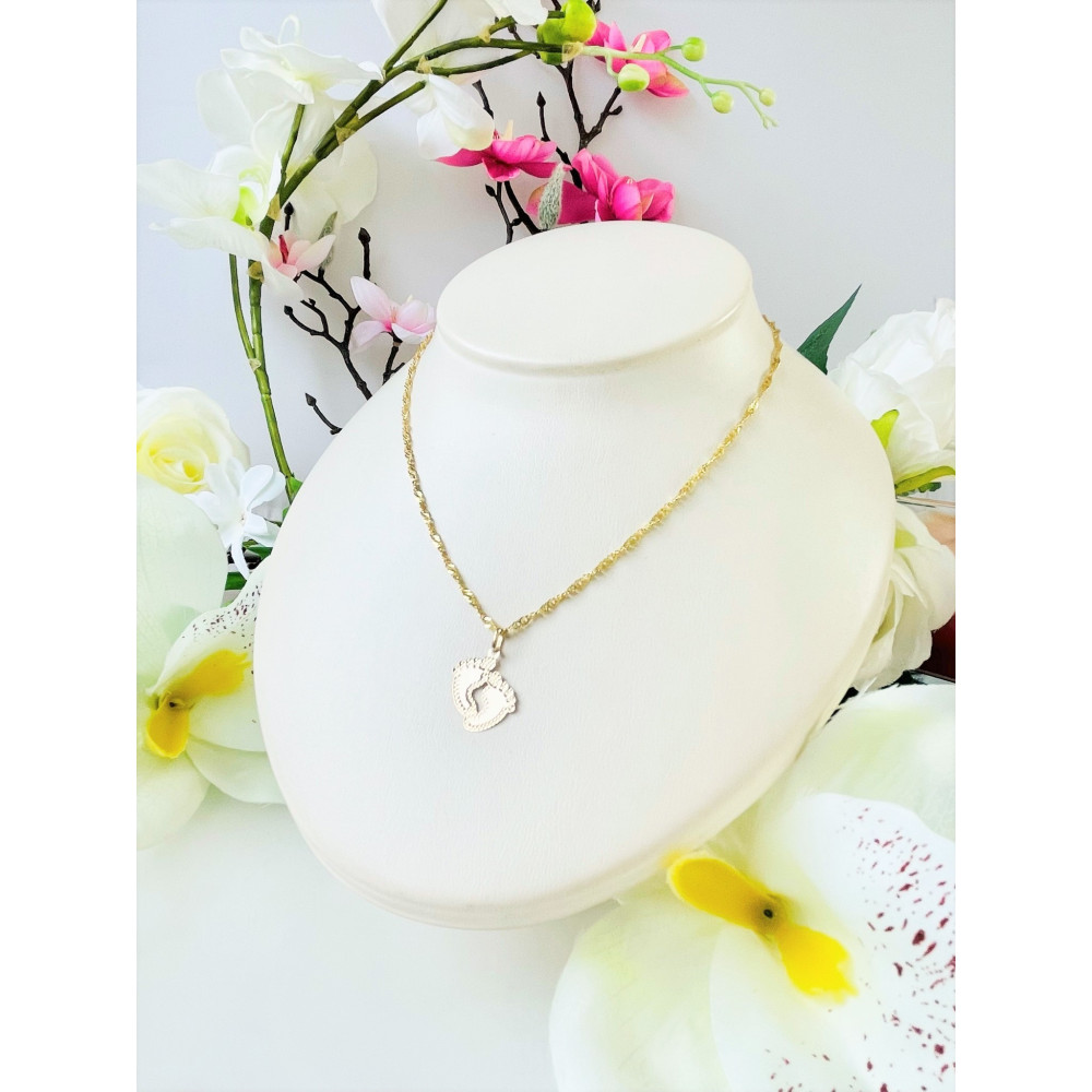 Złoty wisiorek zawieszka stopy stópki