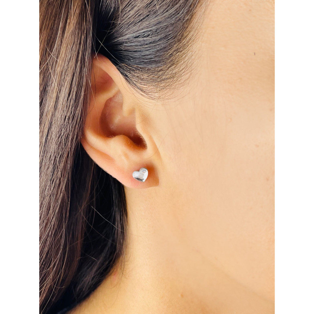 Herz 925 Silber Ohrringe mit Zirkonia