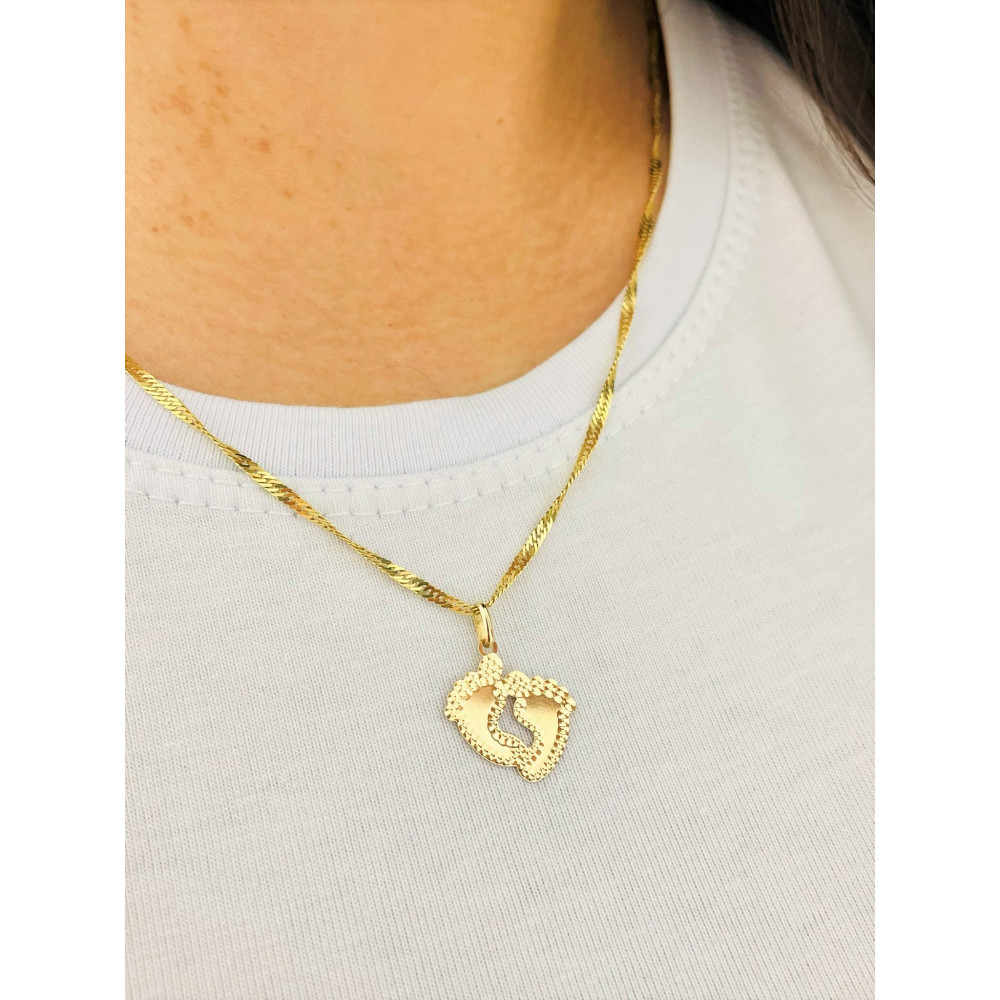 Anhänger Füße Kettenanhänger Gelbgold Goldanhänger 585er 14KT