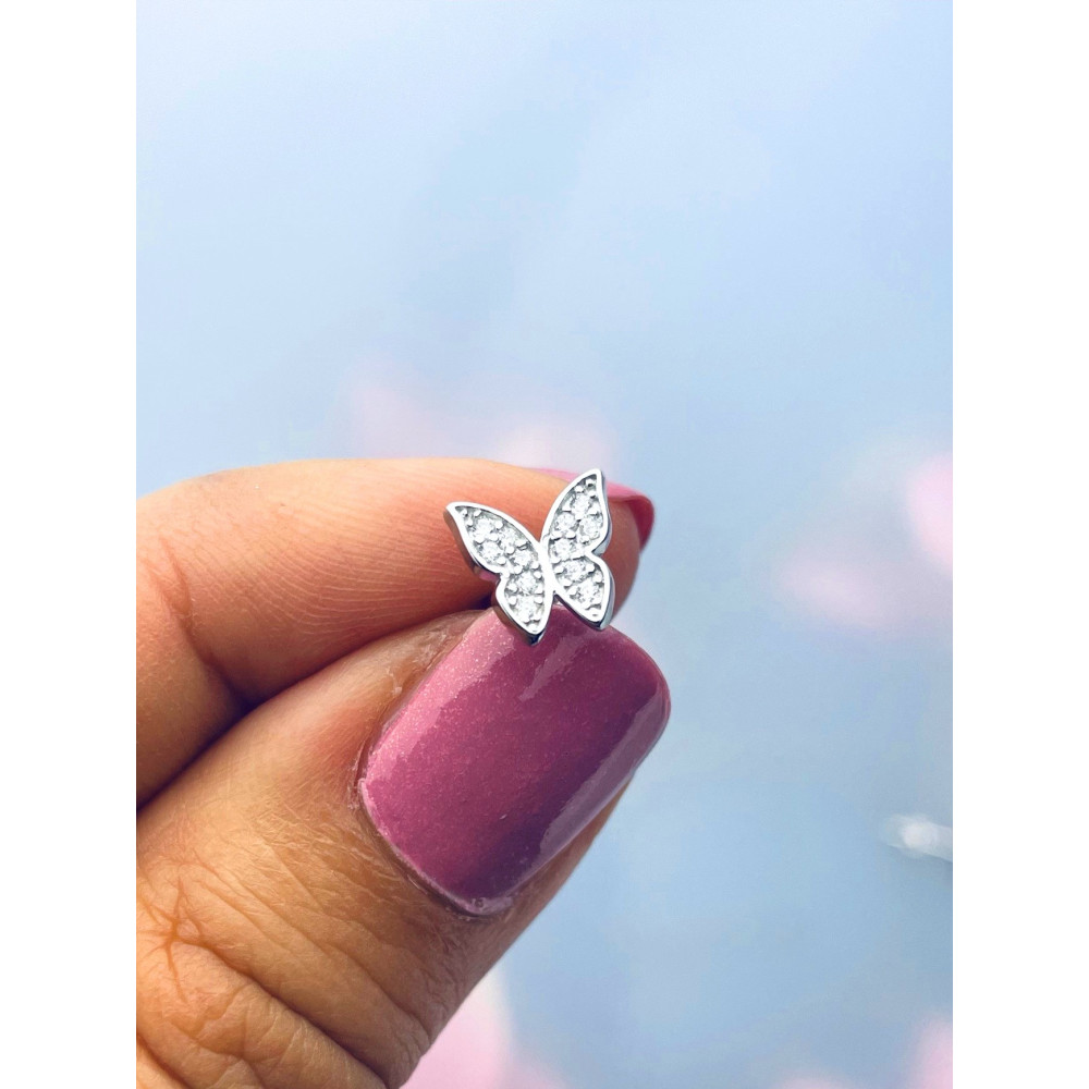 Schmetterling 925 Silber Ohrringe mit Zirkonia