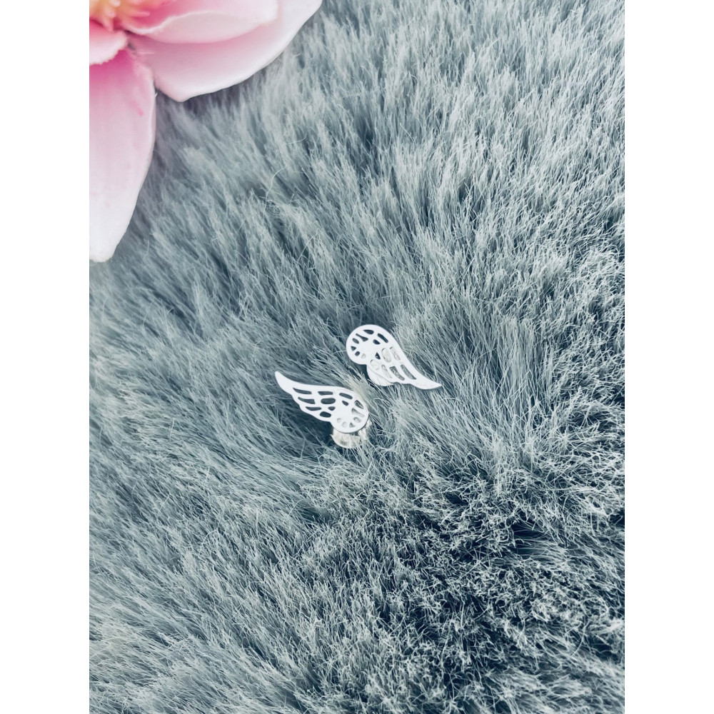 Flügel 925 Silber Ohrringe