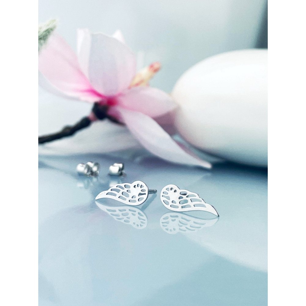 Flügel 925 Silber Ohrringe