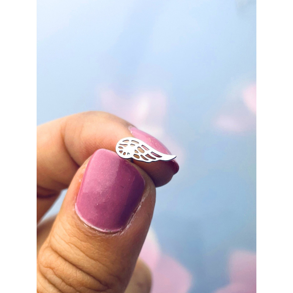 Srebrne kolczyki skrzydła skrzydełka