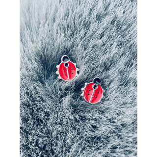 Srebrne kolczyki biedronki biedroneczki z emalią