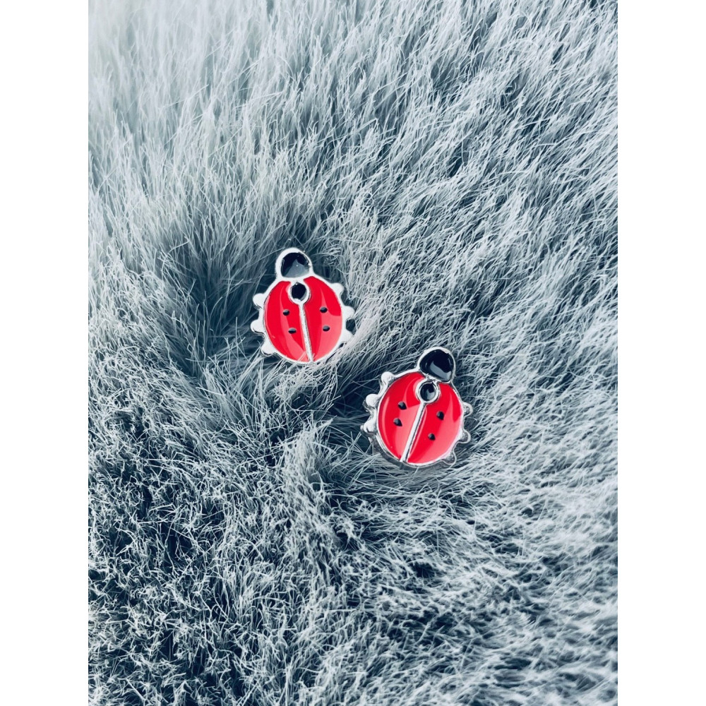 Marienkäfer 925 Silber Ohrringe