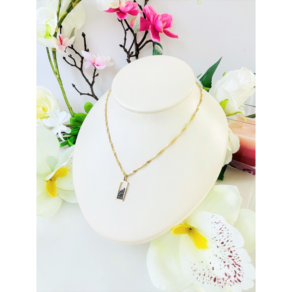 copy of Złota zawieszka wisiorek fantazyjny romb dwukolorowy