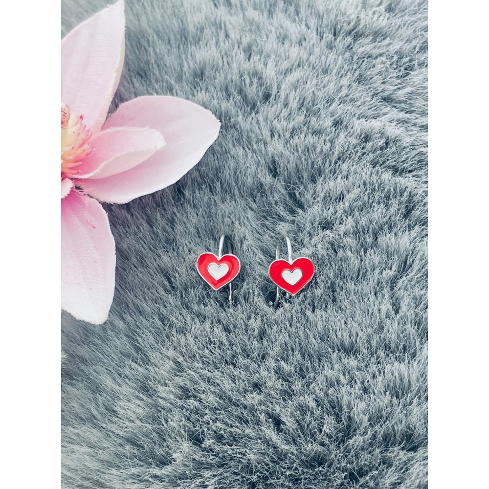 Herz 925 Silber Ohrringe