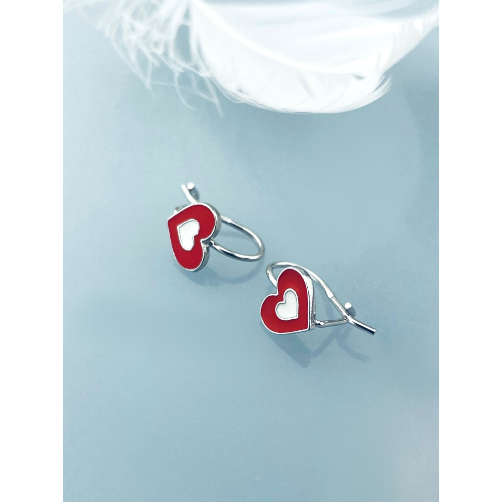 Herz 925 Silber Ohrringe