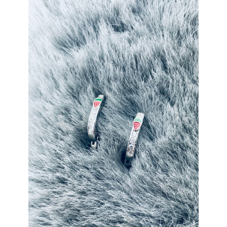 Erdbeere 925 Silber mit Zirkonia Ohrringe