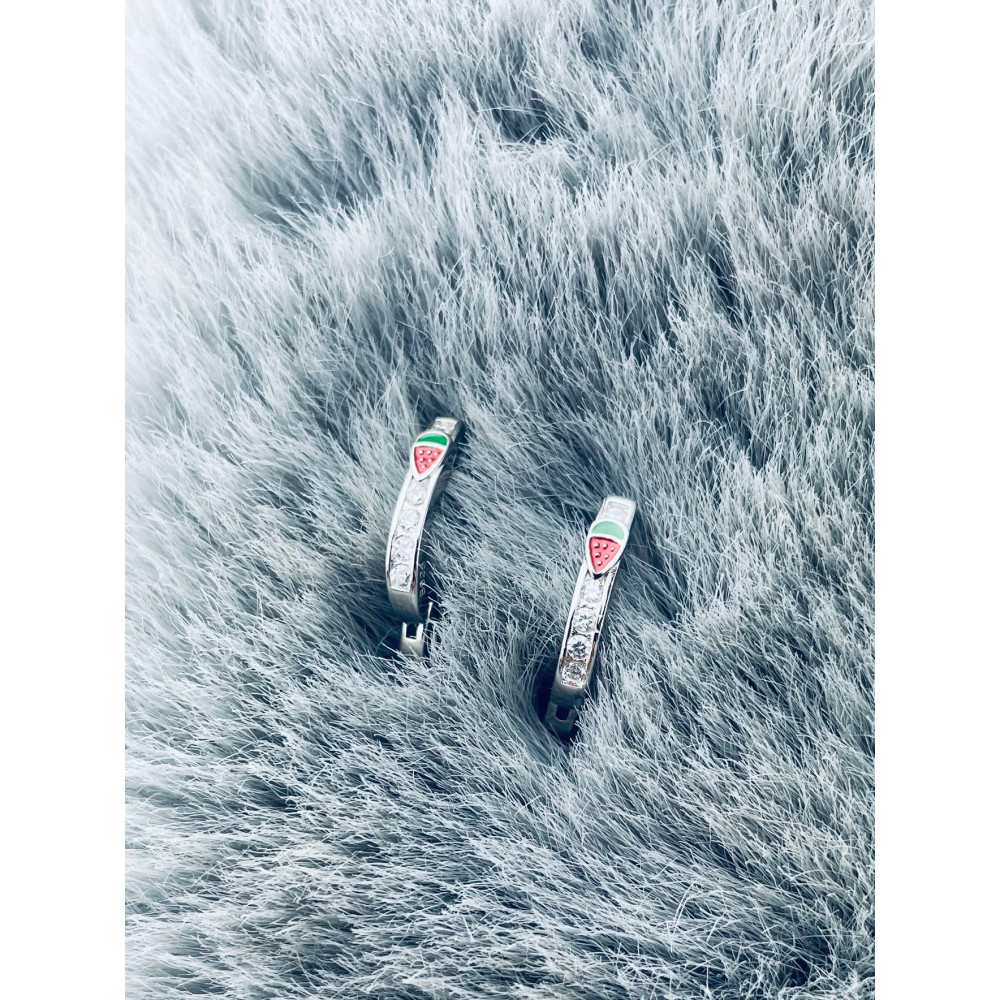 copy of Złote kolczyki przecinki z cyrkoniami