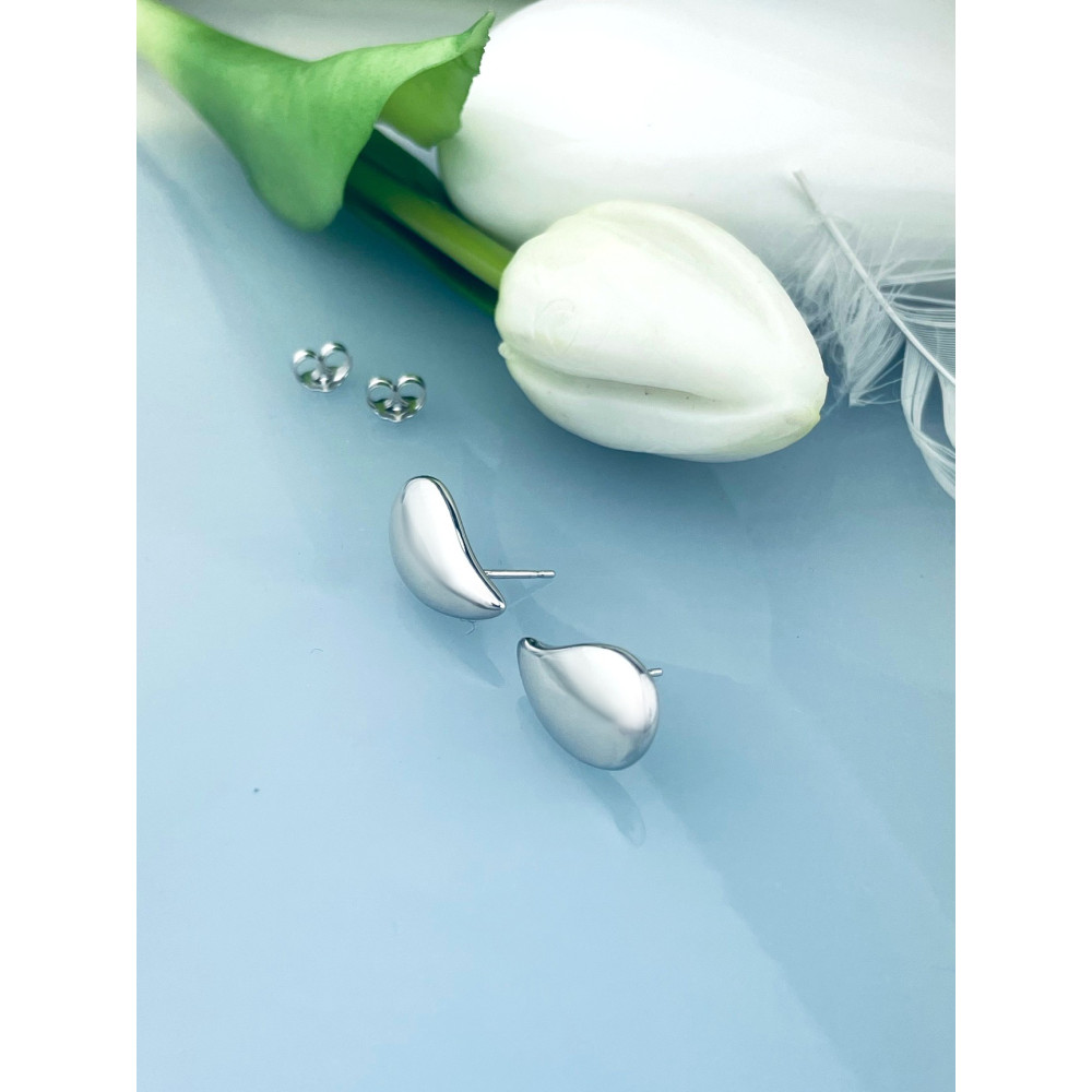 copy of Srebrne kolczyki wiszące krople łezki z zielonym malachitem