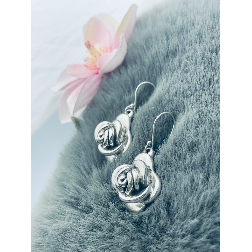 Rose 925 Silber Ohrringe