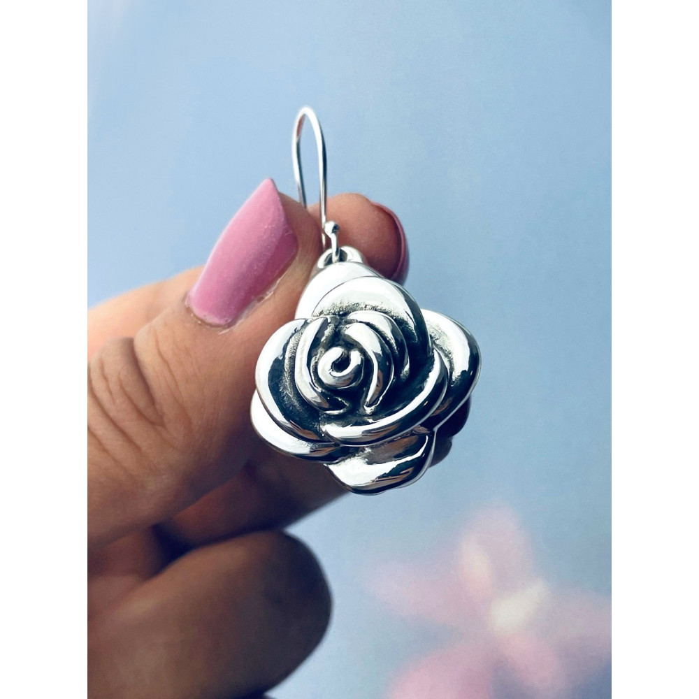 copy of Srebrne kolczyki wiszące krople łezki z zielonym malachitem