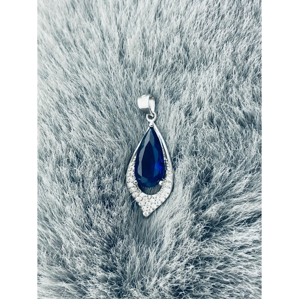 Tropfen 925 Silber Anhänger mit Zirkonia