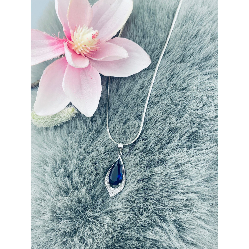 Tropfen 925 Silber Anhänger mit Zirkonia